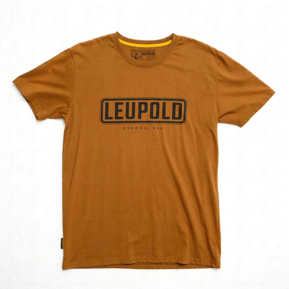 Leupold Optics Retro Stamp Tee Men's Sz M Brown/Orange Crew Neck T-Shirt NEW